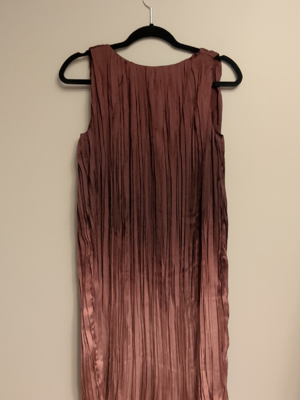 ZARA| Pleated Burgundy Ombre Dress - Sz S/M - Picture 3 of 15